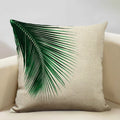 Axyaa Tropical Palm Leaf Cushion Cover 45x45cm Linen Pillowcase