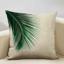 Axyaa Tropical Palm Leaf Cushion Cover 45x45cm Linen Pillowcase