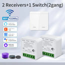 Axyaa WiFi LED Light Switch 1/2/3 Gang RF433MHz Panel Smart Life Alexa Google Home