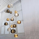 Axyaa Modern LED Stair Chandelier - Luxury Amber, Smoky Gray, Clear Crystal Indoor Lighting