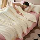 Axyaa Embroidered Cashmere Summer Quilt Set