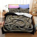 Axyaa Soft Cozy Snake Print Duvet Set - 1 Duvet, 2 Pillowcases