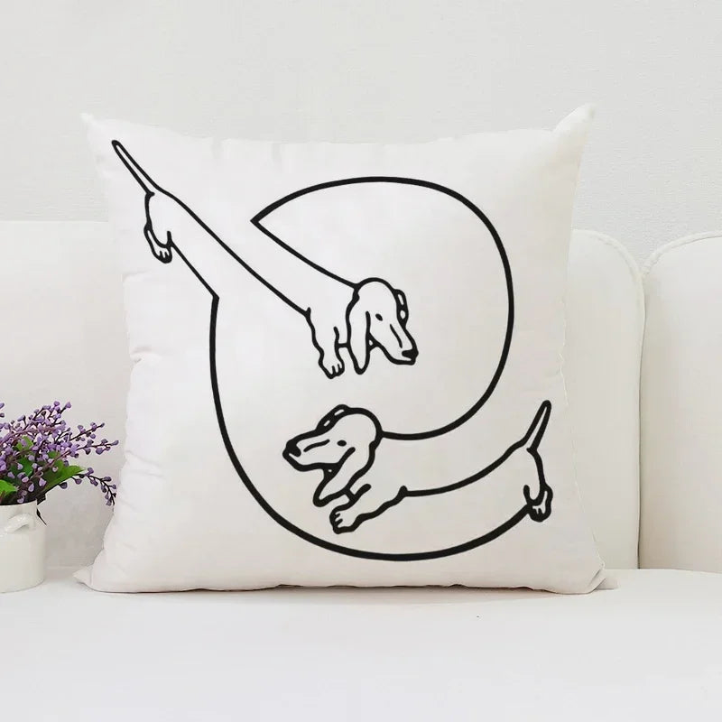 Pablo Picasso Wiener Dog Pillowcase for Modern Home Decor by Axyaa