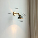 Axyaa Glass Lampshade Pull Chain LED Wall Light Fixture for Bedroom Home Indoor Lighting