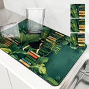 Axyaa Absorbent Non-slip Drain Mat for Coffee Bar and Kitchen Counter