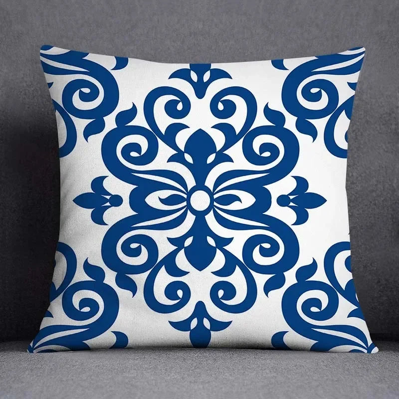 Axyaa Blue Mermaid Sailor Marines Polyester Pillowcase Home Office Decor