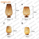 Axyaa Bamboo Handicraft Table Lamp - Vintage Handmade Wooden Light