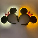 Axyaa Glowing Mouse Ears Christmas Headband - LED Light Costume for Parties