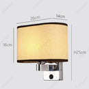 Axyaa LED Fabric Wall Lampshade with Switch for Bedroom or Living Room