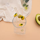 Axyaa Lemon Glass Straw Set: Reusable Eco-Friendly Straws for Smoothies, Cocktails