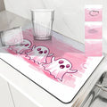 Axyaa Halloween Ghost Draining Mat - Quick Dry Kitchen & Bathroom Drain Pad