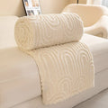 Axyaa Ultra Soft 3D Jacquard Fleece Blanket - Vintage Roman Column Striped Sofa Throw