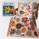 Boho Floral Cotton Bedspread Blanket by Axyaa: Soft Aesthetic Bed Throw Cover for Home