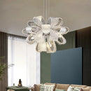 Axyaa Glass Flower Ring Pendant: Nordic Light Luxury Modern Dining Room Fixture