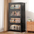 Axyaa Foldable Multi-Layer Storage Box with Double Doors: Organize Drinks, Snacks, Toys, and Daily Items