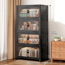 Axyaa Foldable Multi-Layer Storage Box with Double Doors: Organize Drinks, Snacks, Toys, and Daily Items