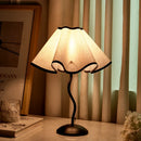 Axyaa Wabi-sabi Petal Table Lamp E27 LED Fabric Shade for Living Room & Bedroom