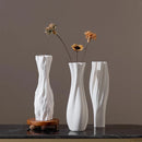 Axyaa White Round Ceramic Vases | Handmade Terracotta Flower Pot Home Decor