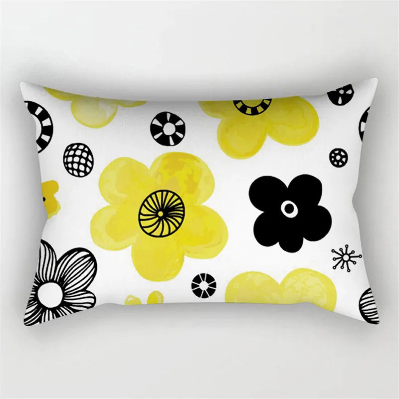 Yellow Geometric Cushion 30x50 Pillowcase for Living Room Sofa and Bed - Axyaa Home