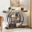 Axyaa 4-Tier Industrial Entryway Console Table for Living Room, Foyer, Hallway