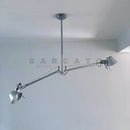 Axyaa Silver Double Head Swing Arm Pendant Light for Office Hotel Living Room