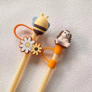 Axyaa Silicone Cartoon Straw Cover Cap, Cute & Heat-resistant Drinking Accessory