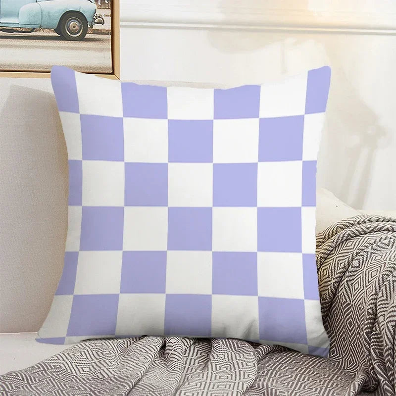 Axyaa Checkerboard Pillow Cases 45x45 Set of 2 Decorative Cushion Covers