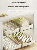 Axyaa Slide Out Kitchen Organizer Tray Plate Rack Spice Storage