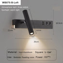 Axyaa Nordic LED Wall Lamp with USB Charging, Adjustable Angle, and Switch