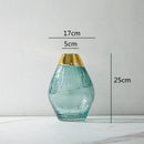 Axyaa Transparent Glass Vase Flower Arrangement Home Decor Accessory