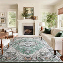 Axyaa Retro Print Area Rug for Living Room, Bedroom, or Coffee Table