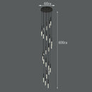 Axyaa Modern Stair Chandelier Pendant Light: LED Ceiling Lamp for Living Room