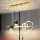 Axyaa Modern Black LED Pendant Chandelier for Living Dining Kitchen Desks