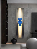 Axyaa LED Crystal Porcelain Gloomy Bear Wall Lamp for Home Decor