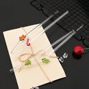 Axyaa Glass Christmas Straws Set with Cleaning Brush - 6Pcs - Bar Accessories