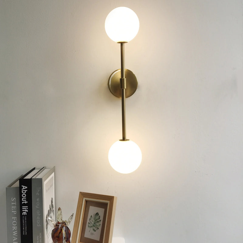 Axya Golden Round Ball Wall Sconce with Double G4 Bulbs