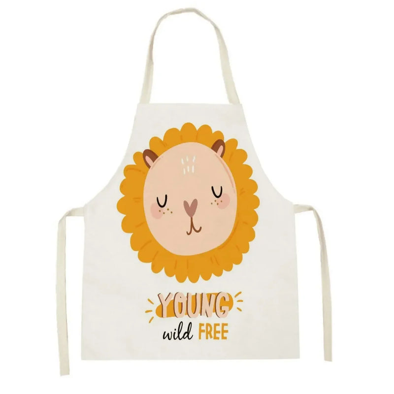 Axyaa Lion Truck Kitchen Apron with Cute Animal Design