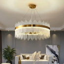 Axyaa Crystal Round Chandelier for Living Room, Bedroom, Dining Room