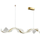 Axyaa Wave Gold Acrylic LED Pendant Lamps for Dining Room Office Chandelier