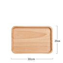 Axyaa Oak Wood Rectangular Tray for Tea Cup, Cake, Fruit & Snacks