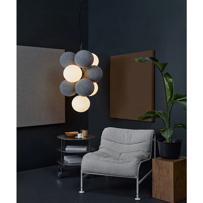 Axyaa Flannelette Ball Chandelier - Modern Nordic Style for Home and Office