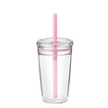 Axyaa 450ml Cute Clear Straw Water Tumbler Bottle - Ideal for Cold Drinks & Juices