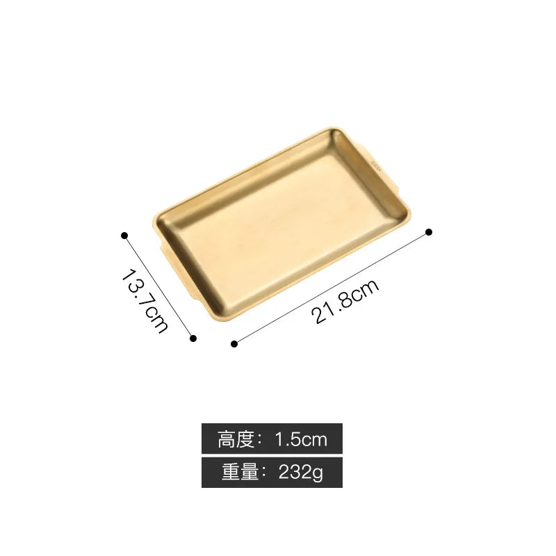 Axyaa Stainless Steel Rectangular Food Storage Tray for Sushi BBQ Baking Pan