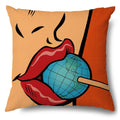Axyaa Soft Plush POP Comic Portrait Cushion Cover - Home Decor Pillowcase