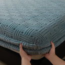 Fleece Jacquard Geometric Bed Sheet for Single & Double Beds by Axyaa