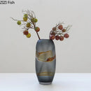 Axyaa Frosted Glass Vase Creative Hydroponics Plant Pot Room Decor