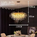 Axyaa Modern Crystal LED Chandelier, Nordic Luxury Ceiling Lamp for Living Room