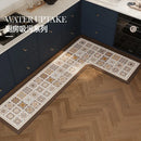 Axyaa Retro Floral Pattern Kitchen Carpet - Non-slip Waterproof Rug