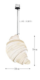 Axyaa Art Croissant LED Chandelier Pendant Lamp for Bedroom, Bar, and Bakery