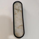 Axyaa LED Oval Wall Lamp: Natural Marble Finish in Gold, Black, or Copper